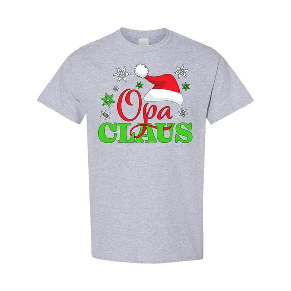 Inktastic Opa Claus with Christmas Santa Hat and Snowflakes T-Shirt