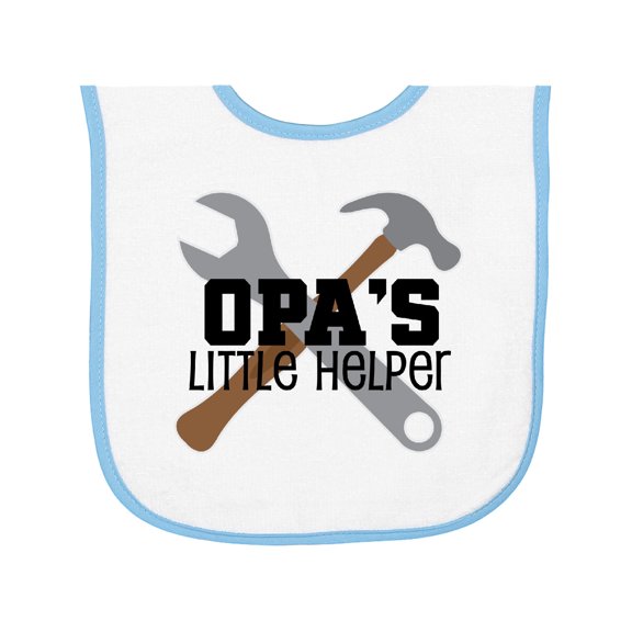 Inktastic Opa Little Helper Grandkid Baby Terry Cloth Bib