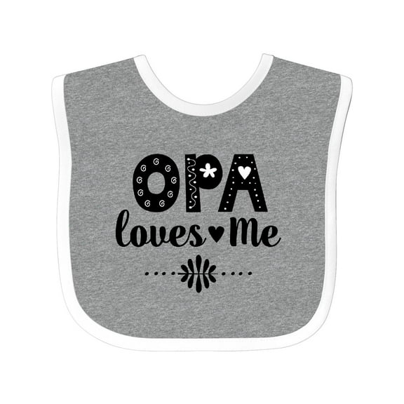Inktastic Opa Loves Me Granddaughter Girls Baby Bib