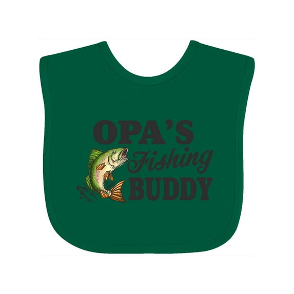 Inktastic Opa's Fishing Buddy Boys Baby Bib