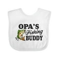 thumbnail image 1 of Inktastic Opa's Fishing Buddy Boys Baby Bib, 1 of 4