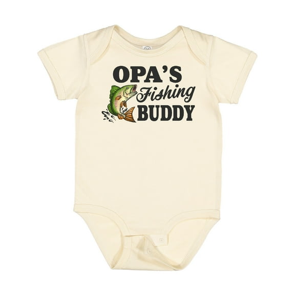 Inktastic Opa's Fishing Buddy Boys Baby Bodysuit