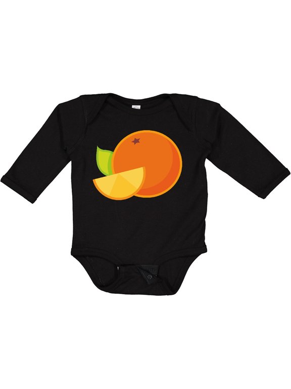 Inktastic Orange Fruit Boys or Girls Long Sleeve Baby Bodysuit