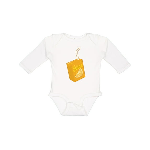 Inktastic Orange Juice Box Boys or Girls Long Sleeve Baby Bodysuit