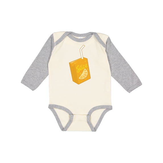 Inktastic Orange Juice Box Boys or Girls Long Sleeve Baby Bodysuit
