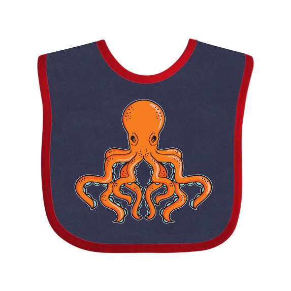Inktastic Orange Octopus Boys or Girls Baby Bib