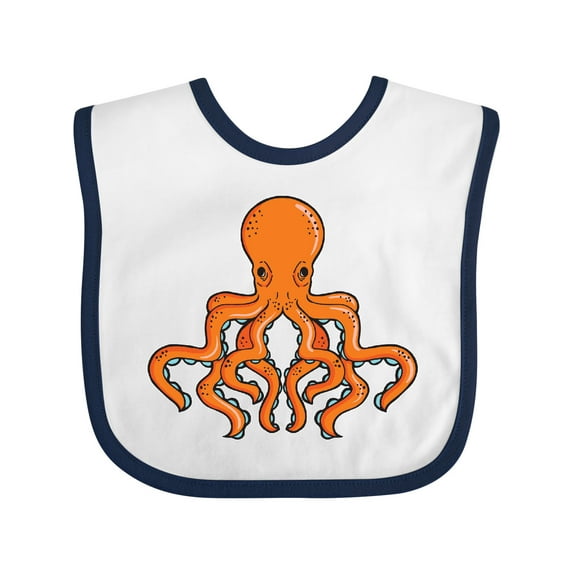 Inktastic Orange Octopus Boys or Girls Baby Bib