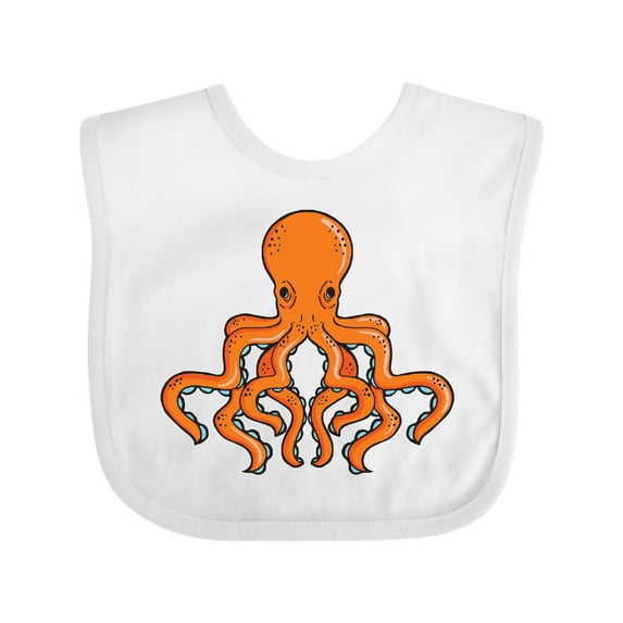 Inktastic Orange Octopus Boys or Girls Baby Bib