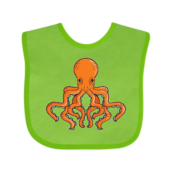 Inktastic Orange Octopus Boys or Girls Baby Bib