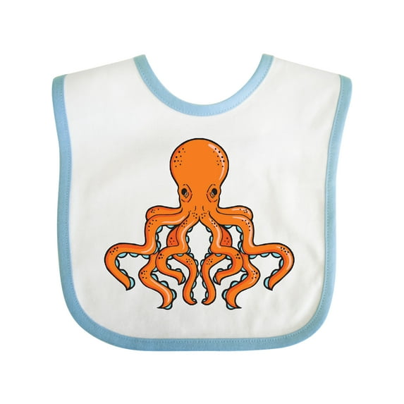 Inktastic Orange Octopus Boys or Girls Baby Bib