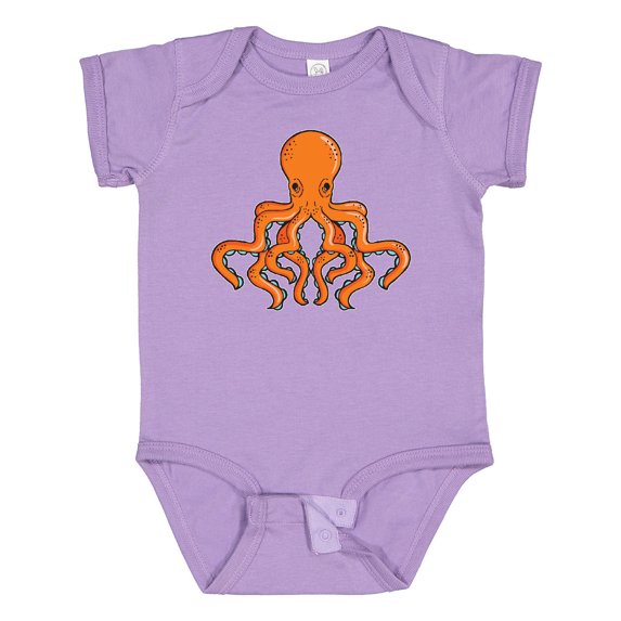 Inktastic Orange Octopus Boys or Girls Baby Bodysuit