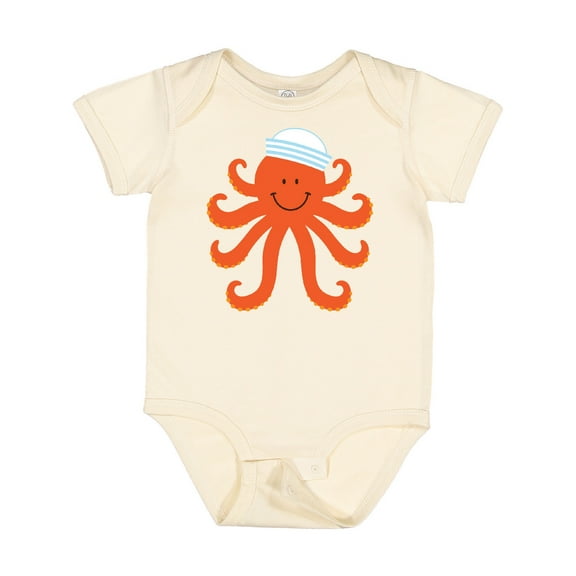Inktastic Orange Octopus Cute Sea Creature Nautical Boys or Girls Baby Bodysuit