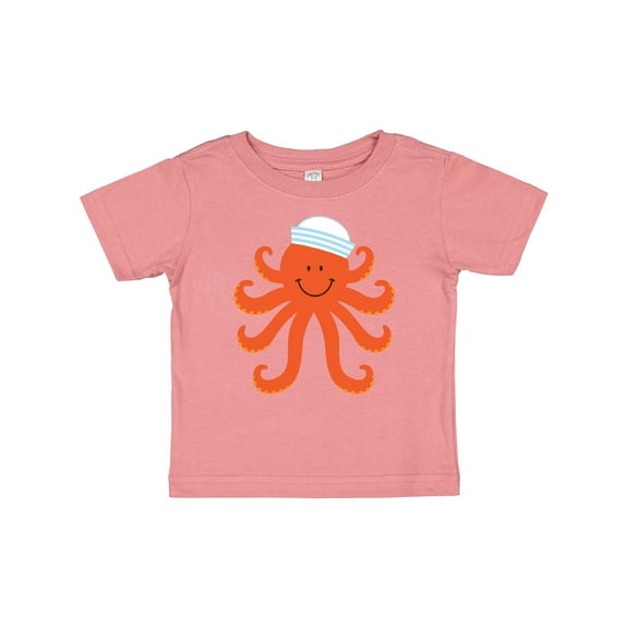 Inktastic Orange Octopus Cute Sea Creature Nautical Boys or Girls Baby T-Shirt