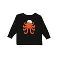 thumbnail image 1 of Inktastic Orange Octopus Cute Sea Creature Nautical Boys or Girls Long Sleeve Toddler T-Shirt, 1 of 5