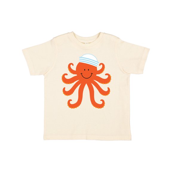 Inktastic Orange Octopus Cute Sea Creature Nautical Boys or Girls Toddler T-Shirt