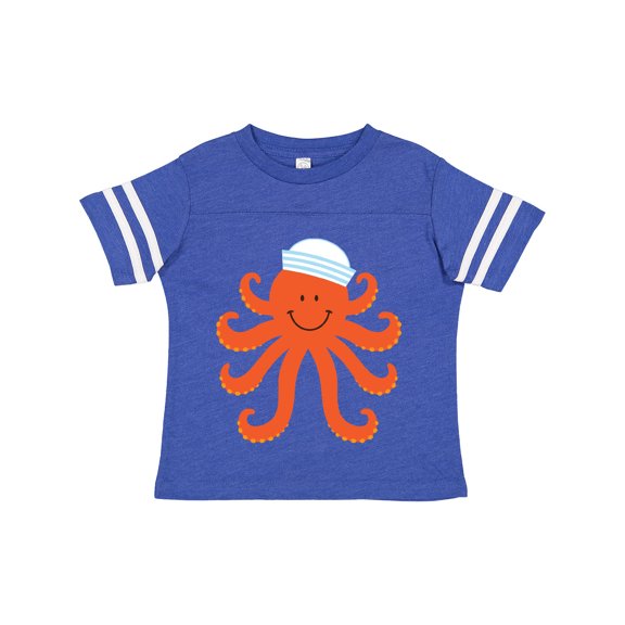 Inktastic Orange Octopus Cute Sea Creature Nautical Boys or Girls Toddler T-Shirt
