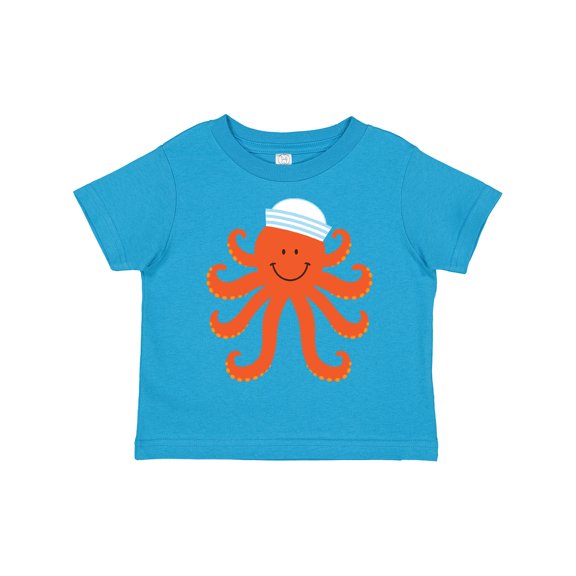 Inktastic Orange Octopus Cute Sea Creature Nautical Boys or Girls Toddler T-Shirt