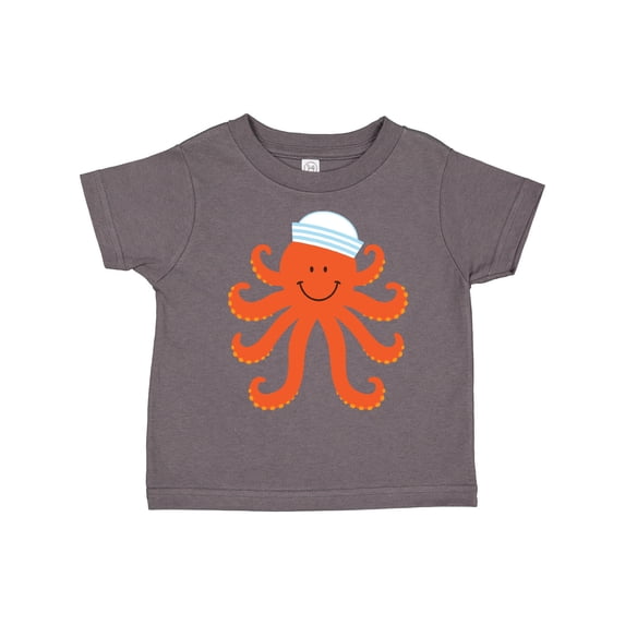 Inktastic Orange Octopus Cute Sea Creature Nautical Boys or Girls Toddler T-Shirt