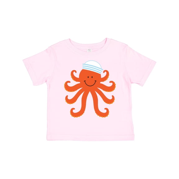 Inktastic Orange Octopus Cute Sea Creature Nautical Boys or Girls Toddler T-Shirt
