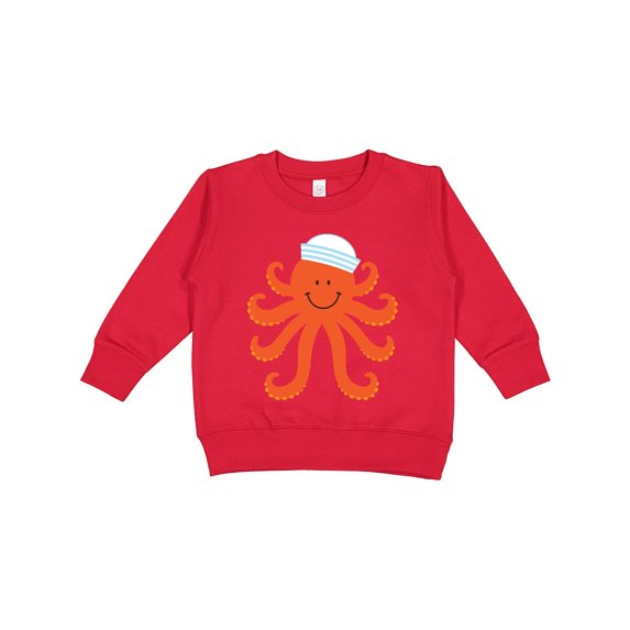 Inktastic Orange Octopus Cute Sea Creature Nautical Toddler Sweatshirt