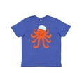 thumbnail image 1 of Inktastic Orange Octopus Cute Sea Creature Nautical Youth T-Shirt, 1 of 5