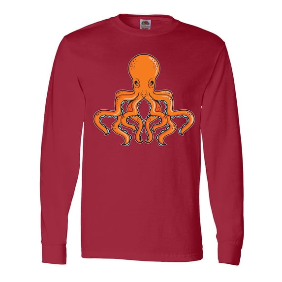 Inktastic Orange Octopus Long Sleeve T-Shirt