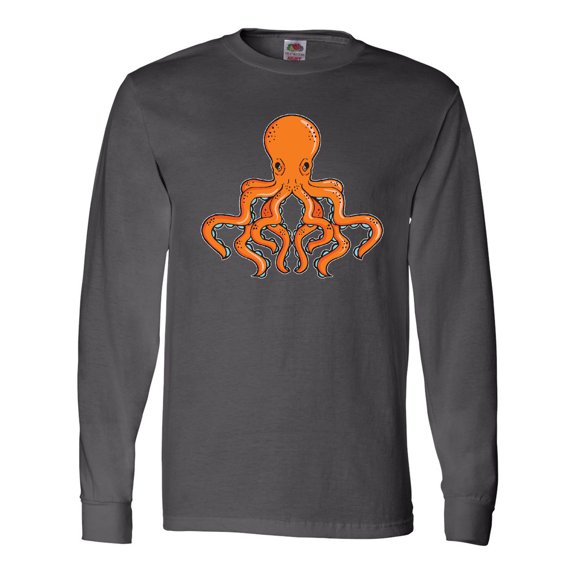 Inktastic Orange Octopus Long Sleeve T-Shirt