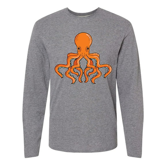 Inktastic Orange Octopus Long Sleeve T-Shirt