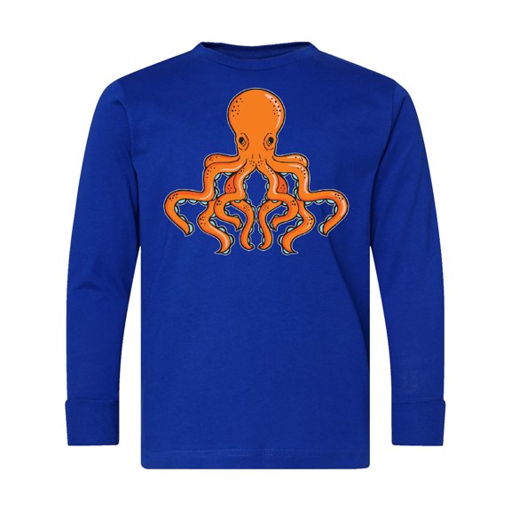 Inktastic Orange Octopus Long Sleeve Youth T-Shirt