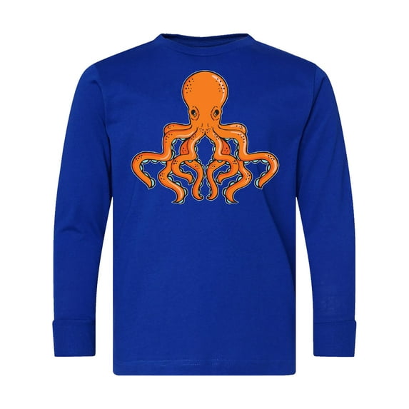 Inktastic Orange Octopus Long Sleeve Youth T-Shirt
