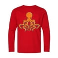 thumbnail image 1 of Inktastic Orange Octopus Long Sleeve Youth T-Shirt, 1 of 5