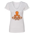 thumbnail image 1 of Inktastic Orange Octopus Women's V-Neck T-Shirt, 1 of 5