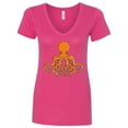 thumbnail image 1 of Inktastic Orange Octopus Women's V-Neck T-Shirt, 1 of 5