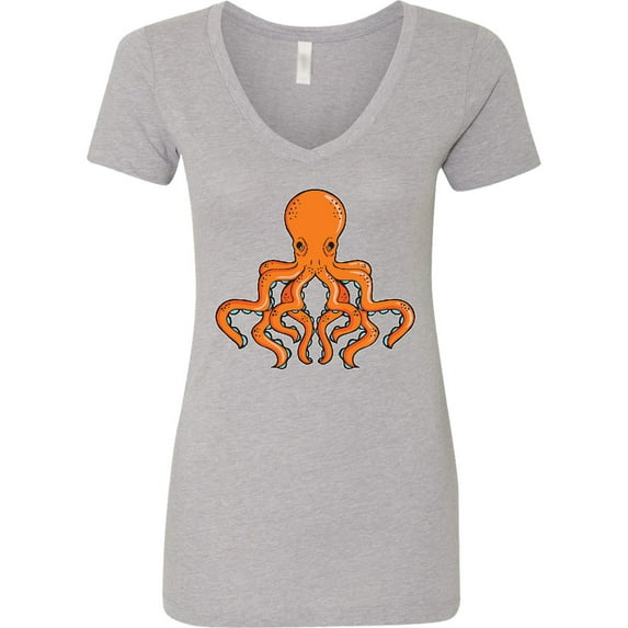 Inktastic Orange Octopus Women's V-Neck T-Shirt