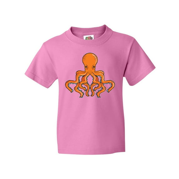 Inktastic Orange Octopus Youth T-Shirt