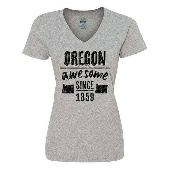 Inktastic Oregon Awesome Since 1859 Women's V-Neck T-Shirt