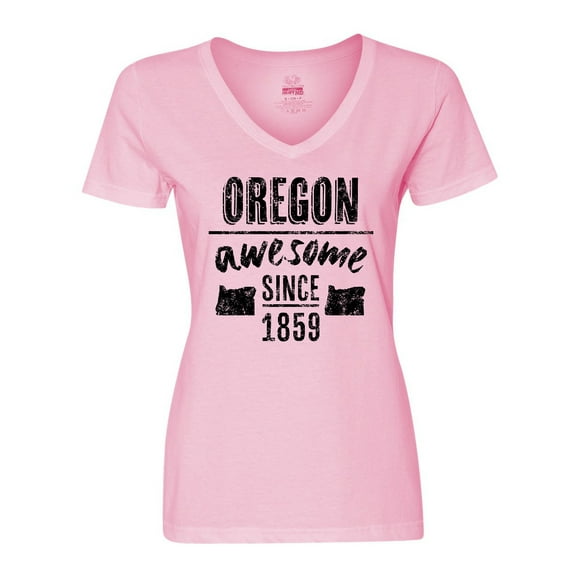 Inktastic Oregon Awesome Since 1859 Women's V-Neck T-Shirt
