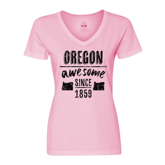 Inktastic Oregon Awesome Since 1859 Women's V-Neck T-Shirt
