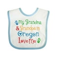 thumbnail image 1 of Inktastic Oregon My Grandma and Grandpa Love Me Boys or Girls Baby Bib, 1 of 4