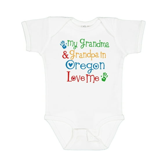 Inktastic Oregon My Grandma and Grandpa Love Me Boys or Girls Baby Bodysuit