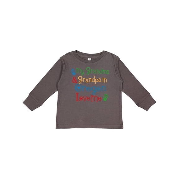 Inktastic Oregon My Grandma and Grandpa Love Me Boys or Girls Long Sleeve Toddler T-Shirt
