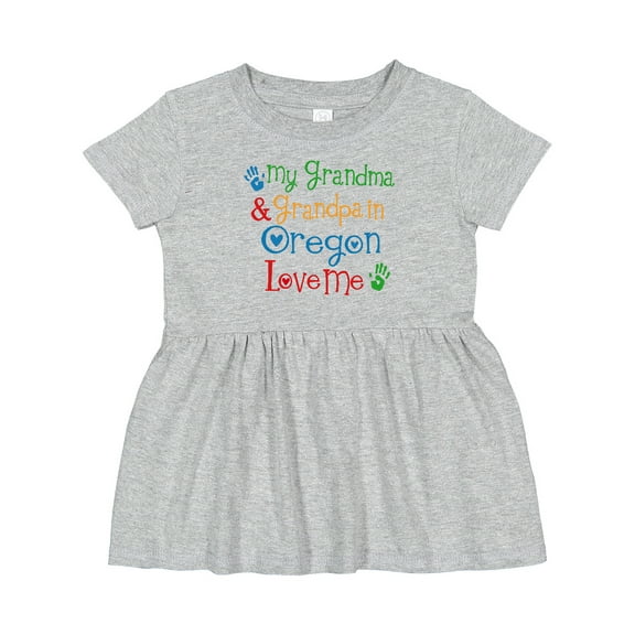 Inktastic Oregon My Grandma and Grandpa Love Me Girls Baby Dress
