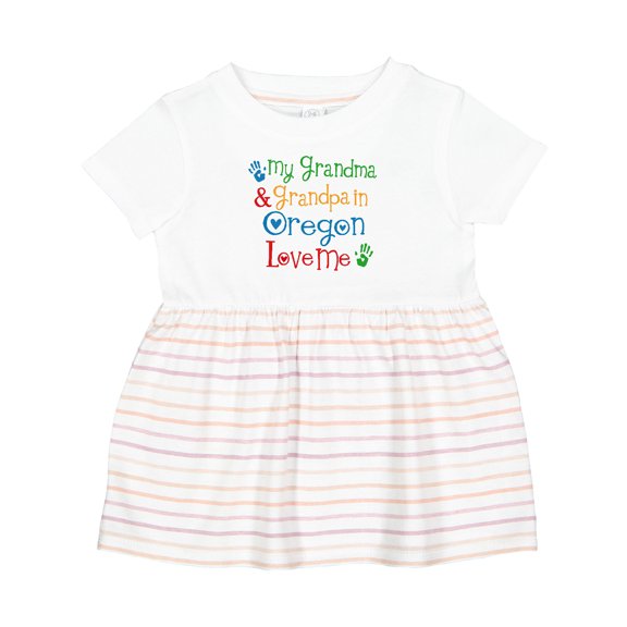 Inktastic Oregon My Grandma and Grandpa Love Me Girls Baby Dress