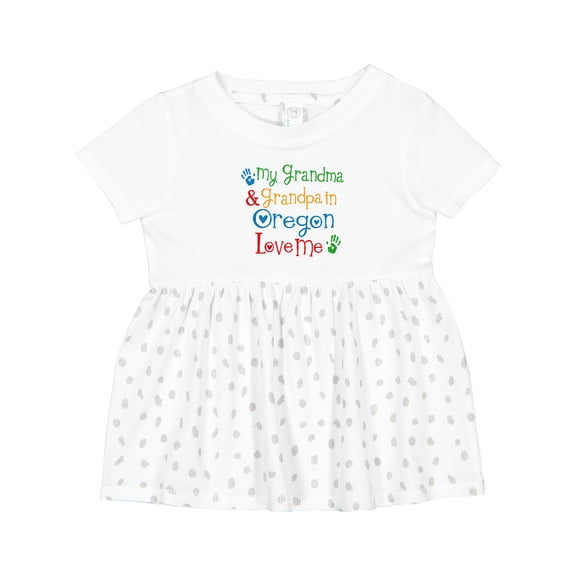 Inktastic Oregon My Grandma and Grandpa Love Me Girls Baby Dress