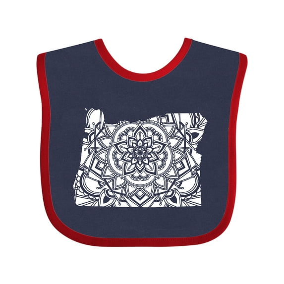 Inktastic Oregon Silhouette Mandala Boys or Girls Baby Bib