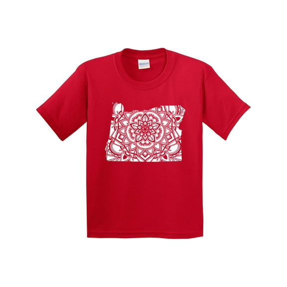 Inktastic Oregon Silhouette Mandala Youth T-Shirt