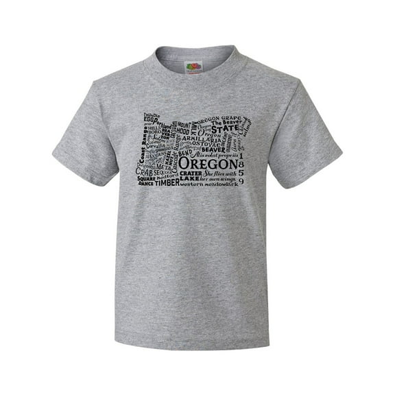 Inktastic Oregon Word Salad- State Outline Youth T-Shirt