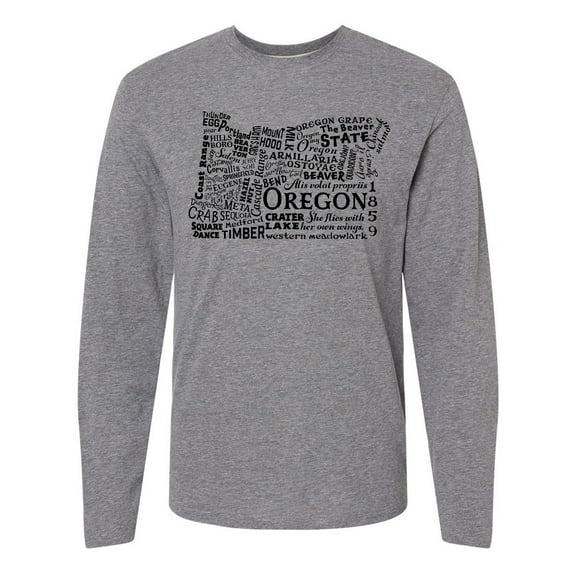 Inktastic Oregon Word Salad- state outline Long Sleeve T-Shirt