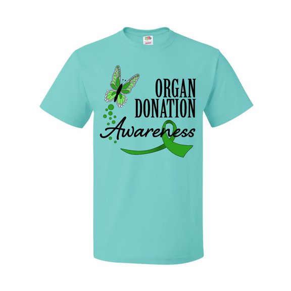 Inktastic Organ Donation Awareness- Butterfly Green Ribbon T-Shirt