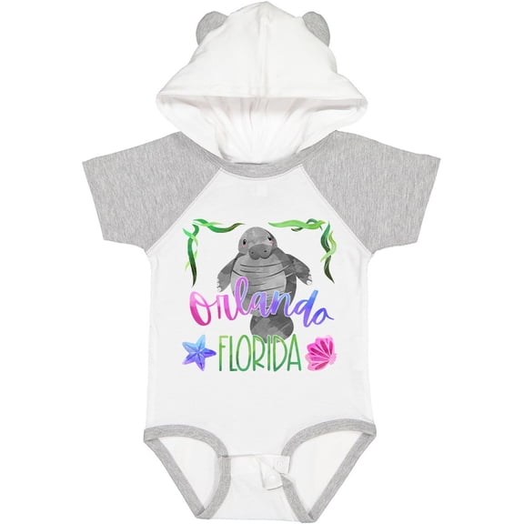 Inktastic Orlando Florida Cute Swimming Manatee Boys or Girls Baby Bodysuit